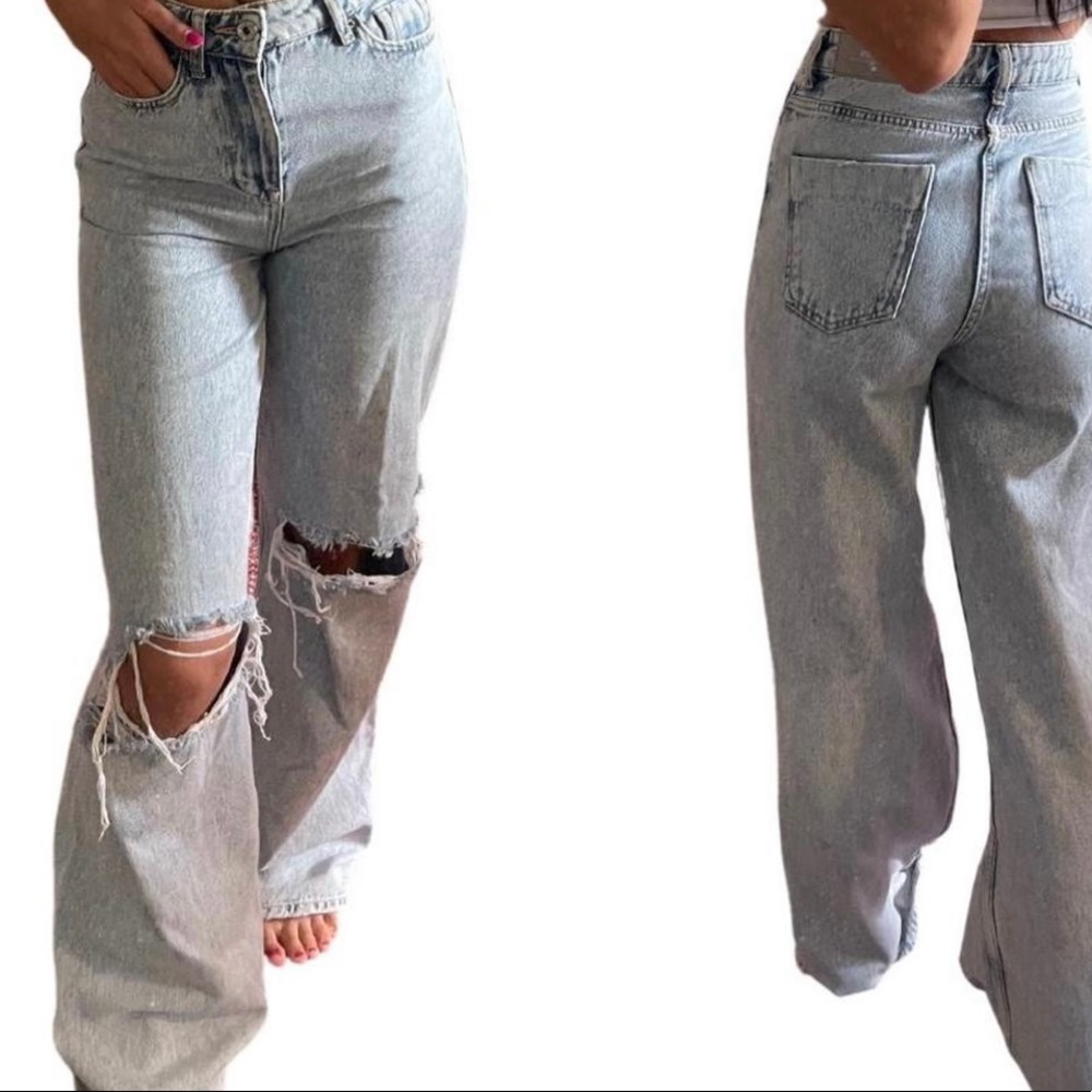 Zara baggy ripped jeans